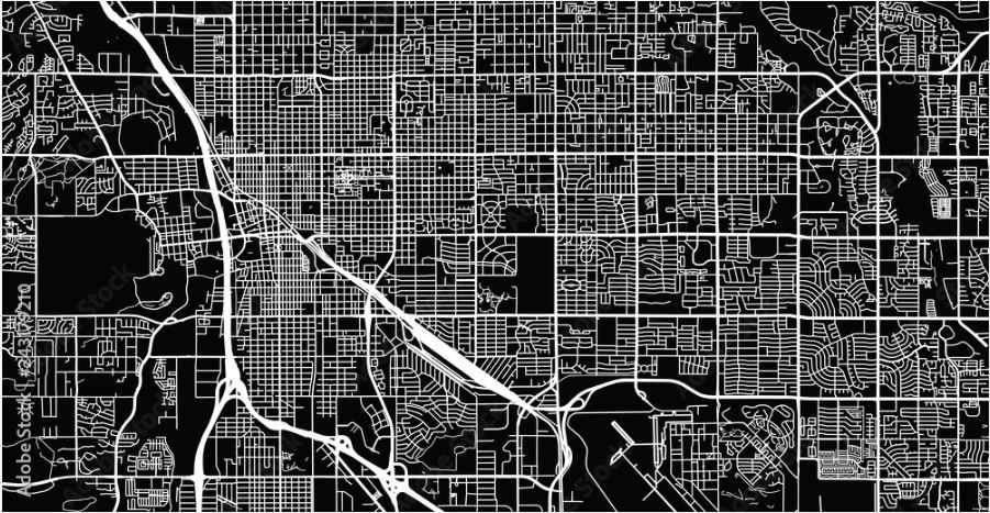 Vector city map Tucson, AZ