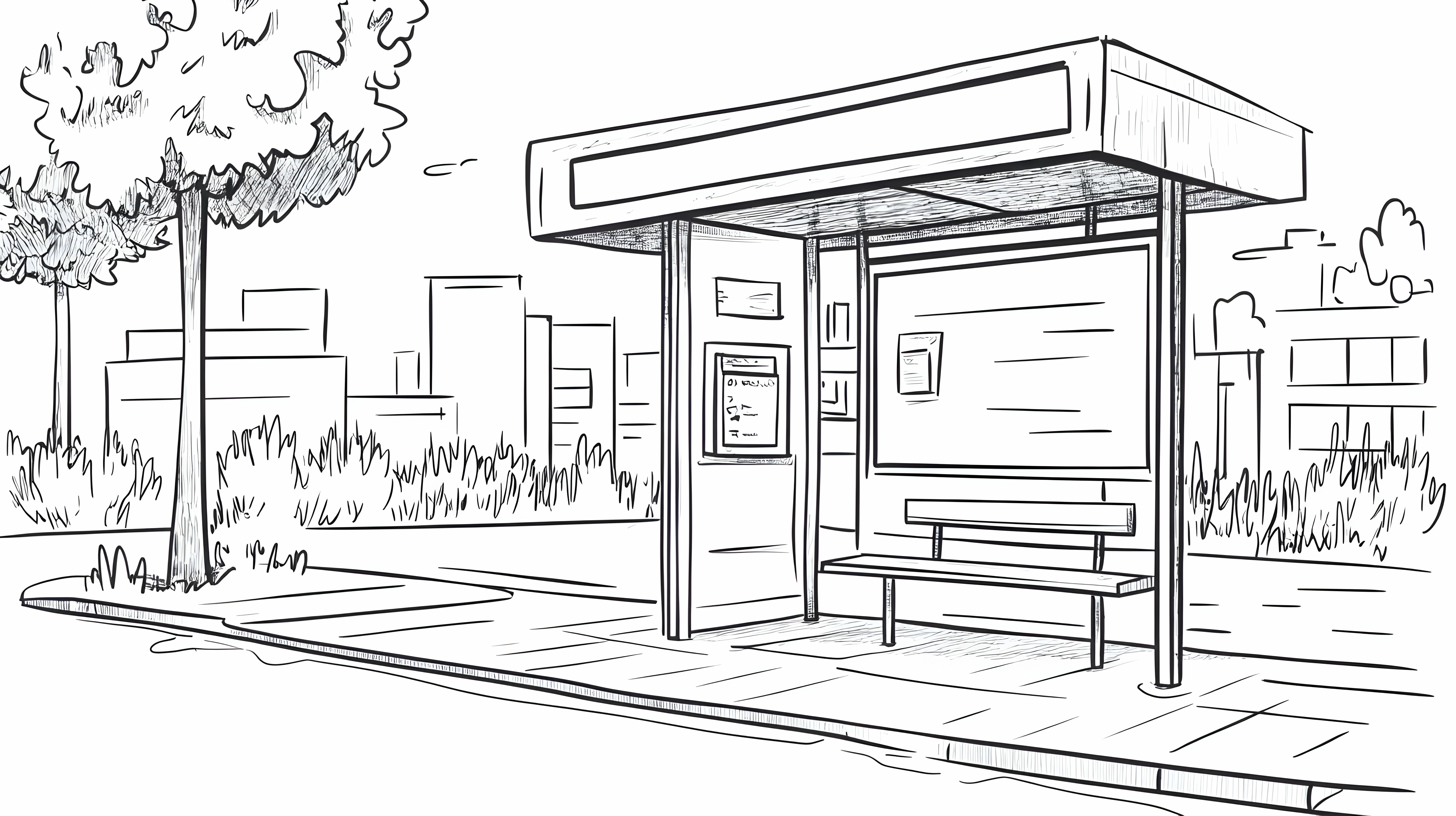 Bus stop sketch
