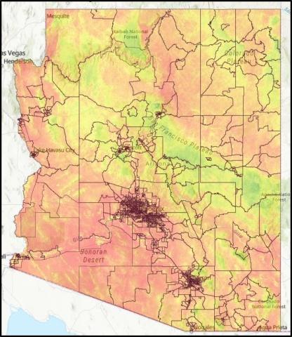 SW-IFL Heat Vulnerability Dashboard Arizona State image